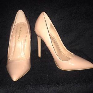 Louboutin inspired  nude pointy toe pump heels